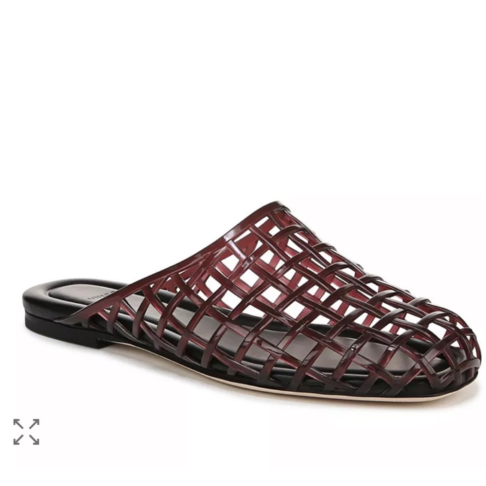 Vince Burgundy Woven Mules